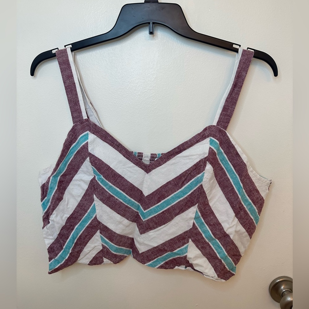1X BP Linen stripe crop top